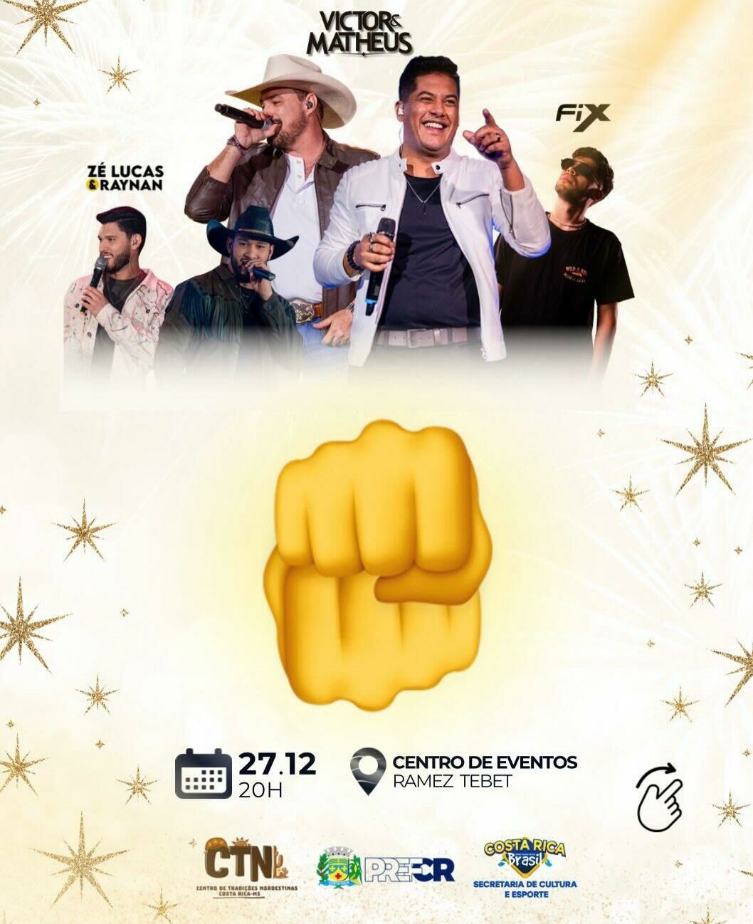Imagem de compartilhamento para o artigo Zé Lucas & Raynan, Breno & Matheus e DJs comandam festas de pré e Réveillon em Costa Rica da MS Todo dia
